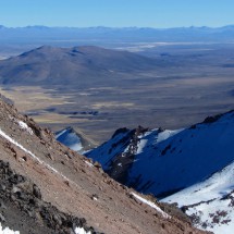 The saddle between Volcan Parinacota and Volcan Pomerape